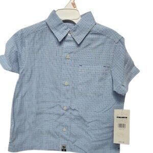 Just Friends Button Down Y2K Dress Shirt Blue Boy 2T NWT